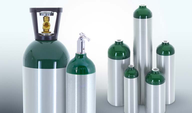 Medical aluminum gas cylinders